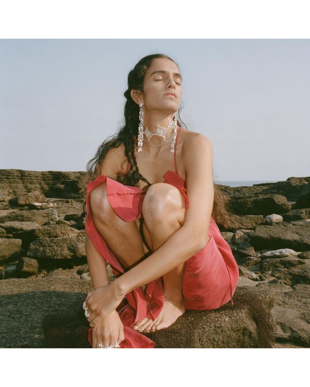 Raxada White The Witch's Hand Earrings