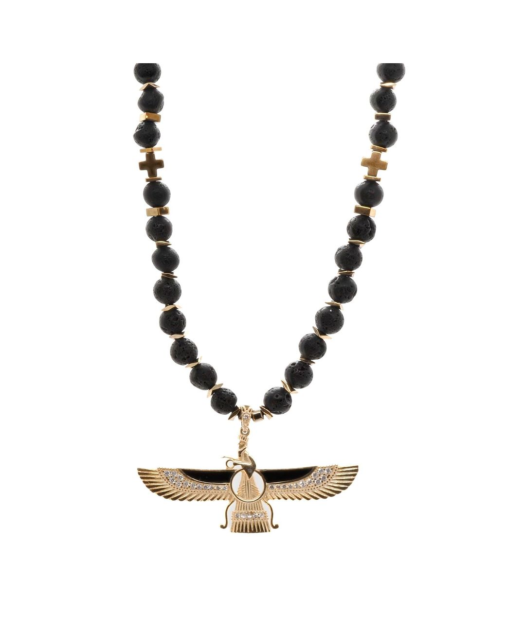 Ebru Jewelry White Powerful Faravahar Necklace