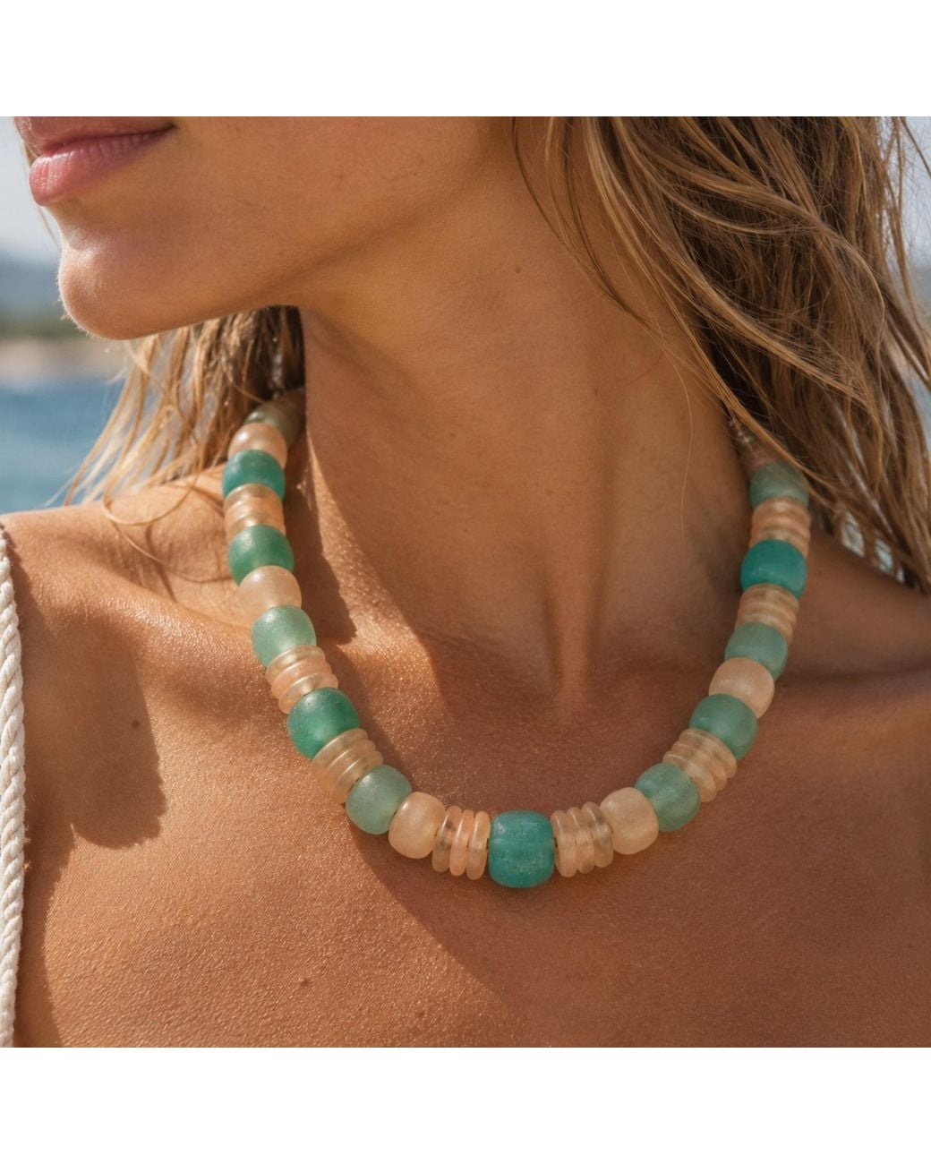 Lalinde Green Marine Sea Glass Necklace