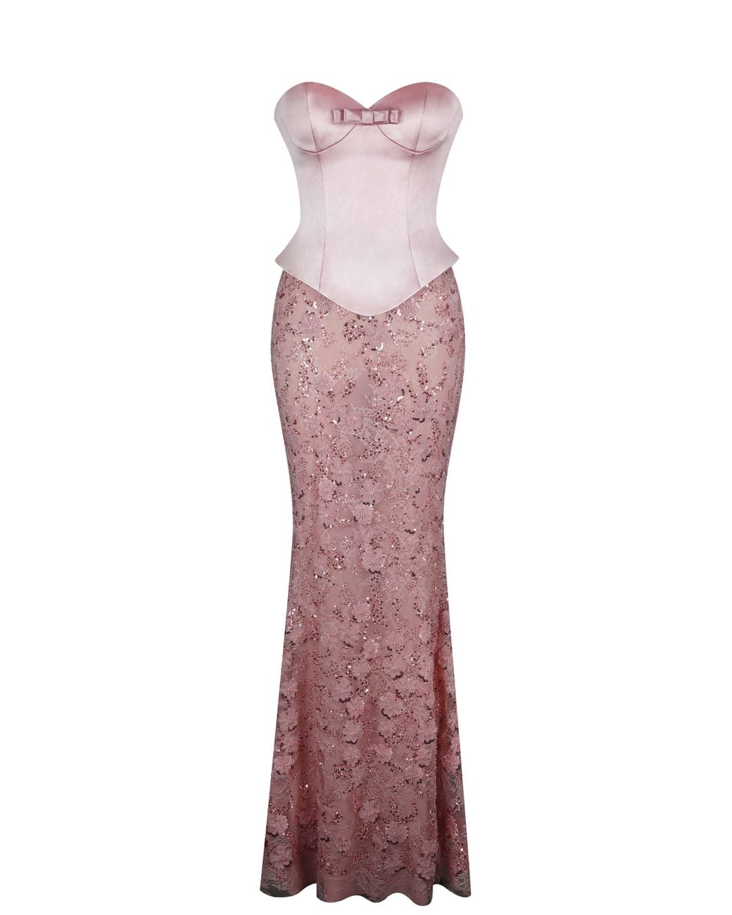 Miss Circle New York Purple Uliya Rosy Strapless Mermaid Peplum Maxi Dress