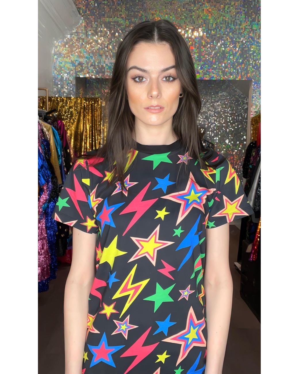 Any Old Iron White Neon Shazam T-Shirt