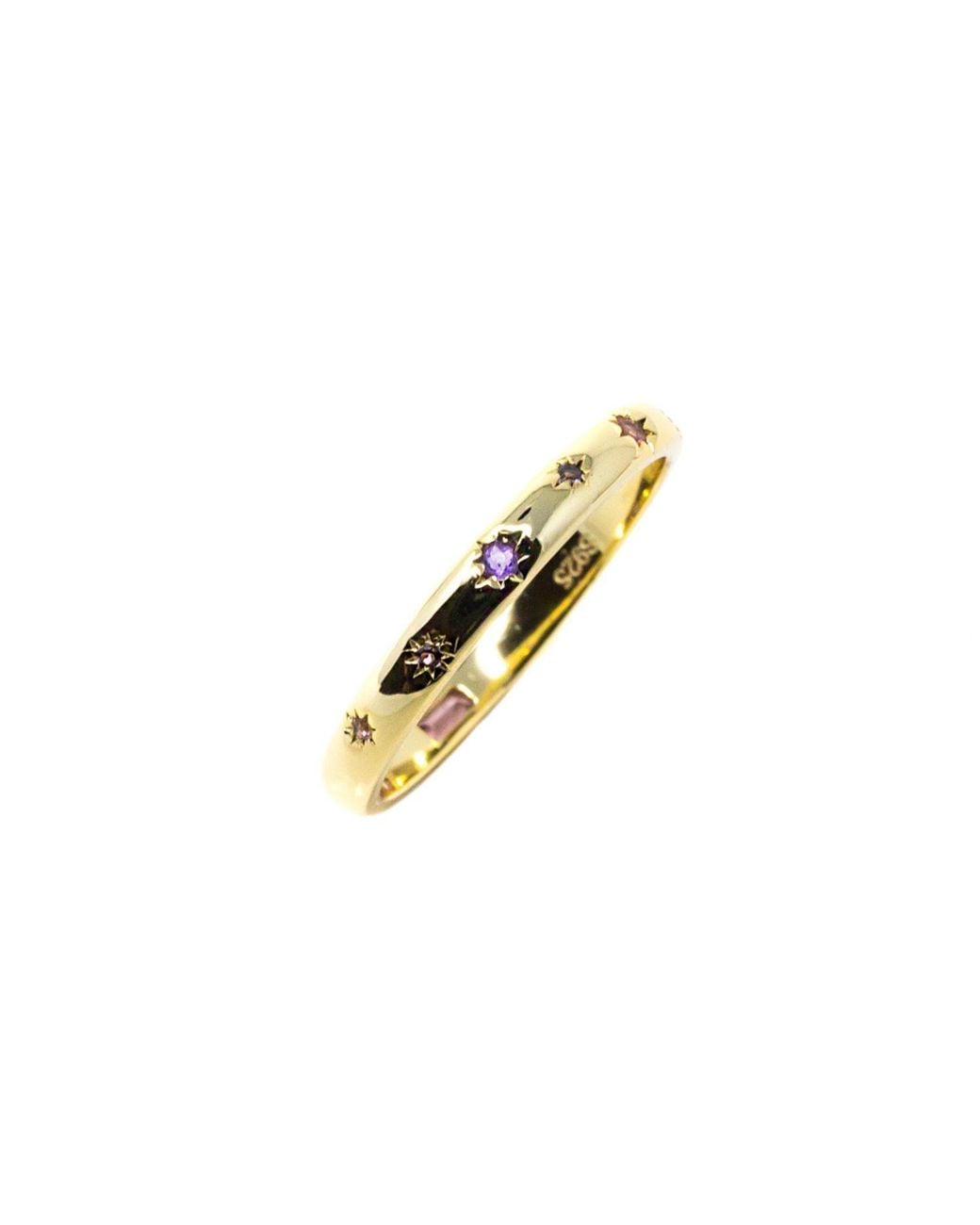NASI SILVER Metallic Scatter Band Both Sides Now Ring Dusk Edition Star Ring