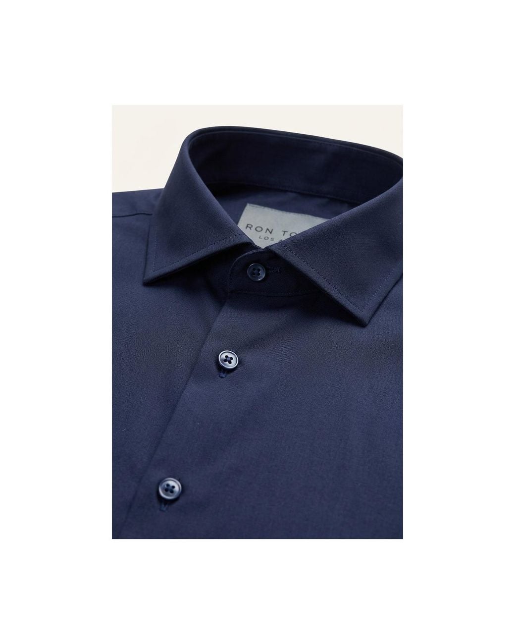 Ron Tomson Blue Non-Iron Pure Cotton Spread Collar Dress Shirt for men