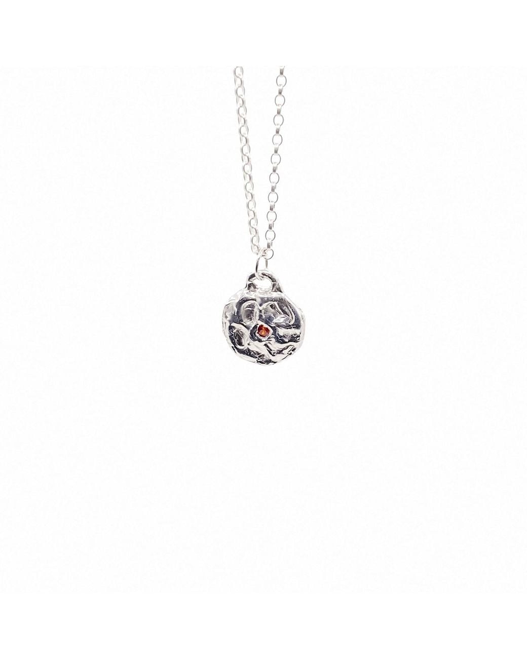 Moca Jewellery White Moon Gem Necklace
