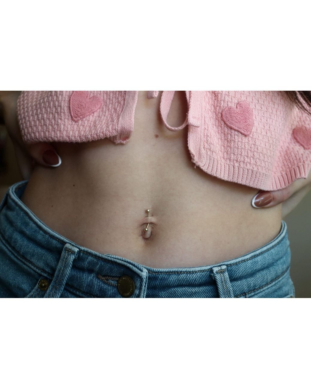 Zahav Jewelry Metallic 10K Solid 18G 12Mm Long Belly Ring