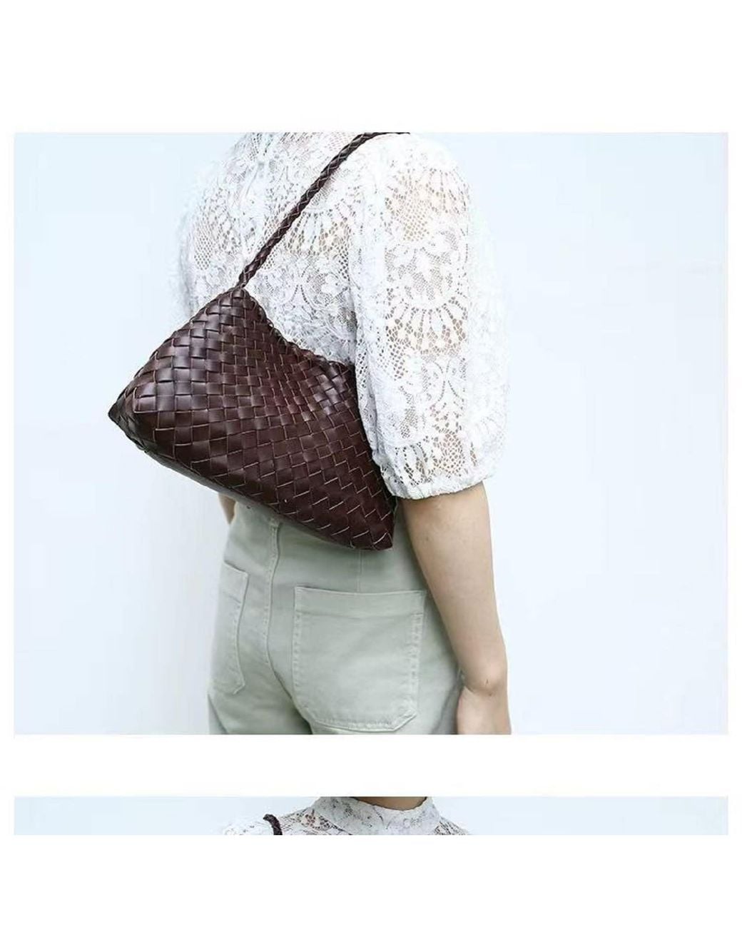 Rimini Black Woven Vegan Leather Sling Bag 'Leontina'