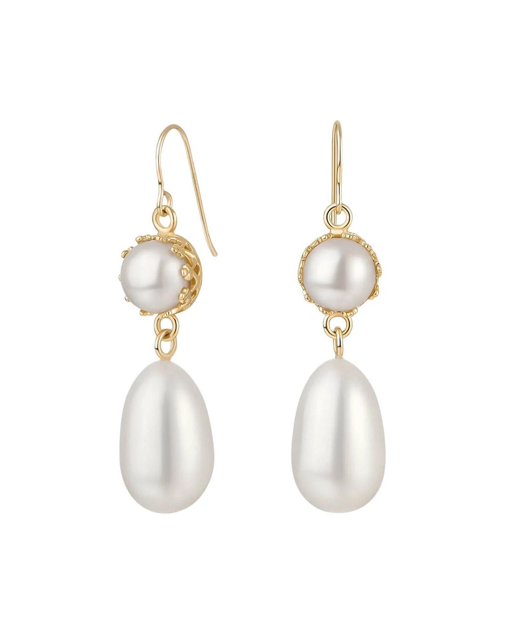 Katy Faye Metallic Mira Pearl Earrings