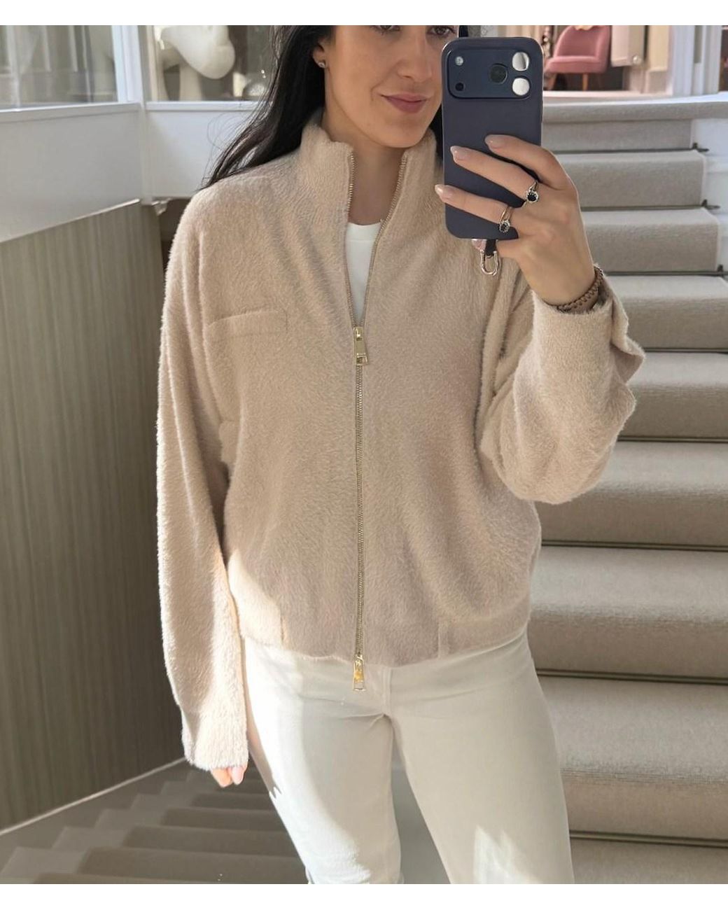 ROAV Natural Neutrals Everyday Emma Soft Double Zip Cardigan