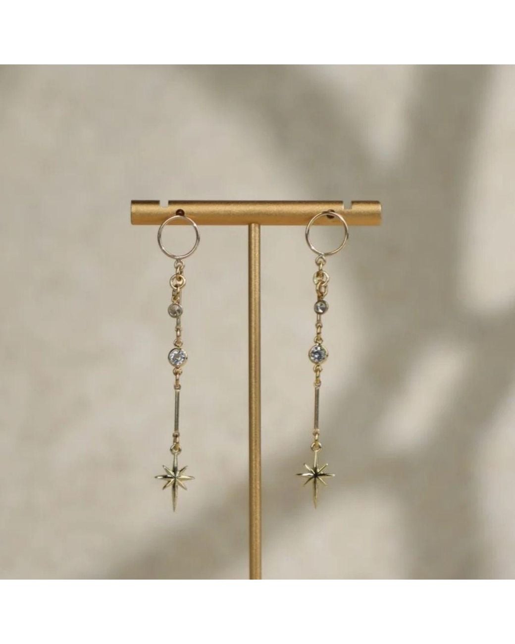 Rachel Nathan Metallic Circle Post & North Star Earrings