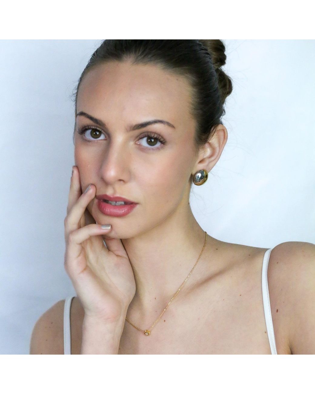Miss Cecilia Metallic Luna Sol Clip Earrings