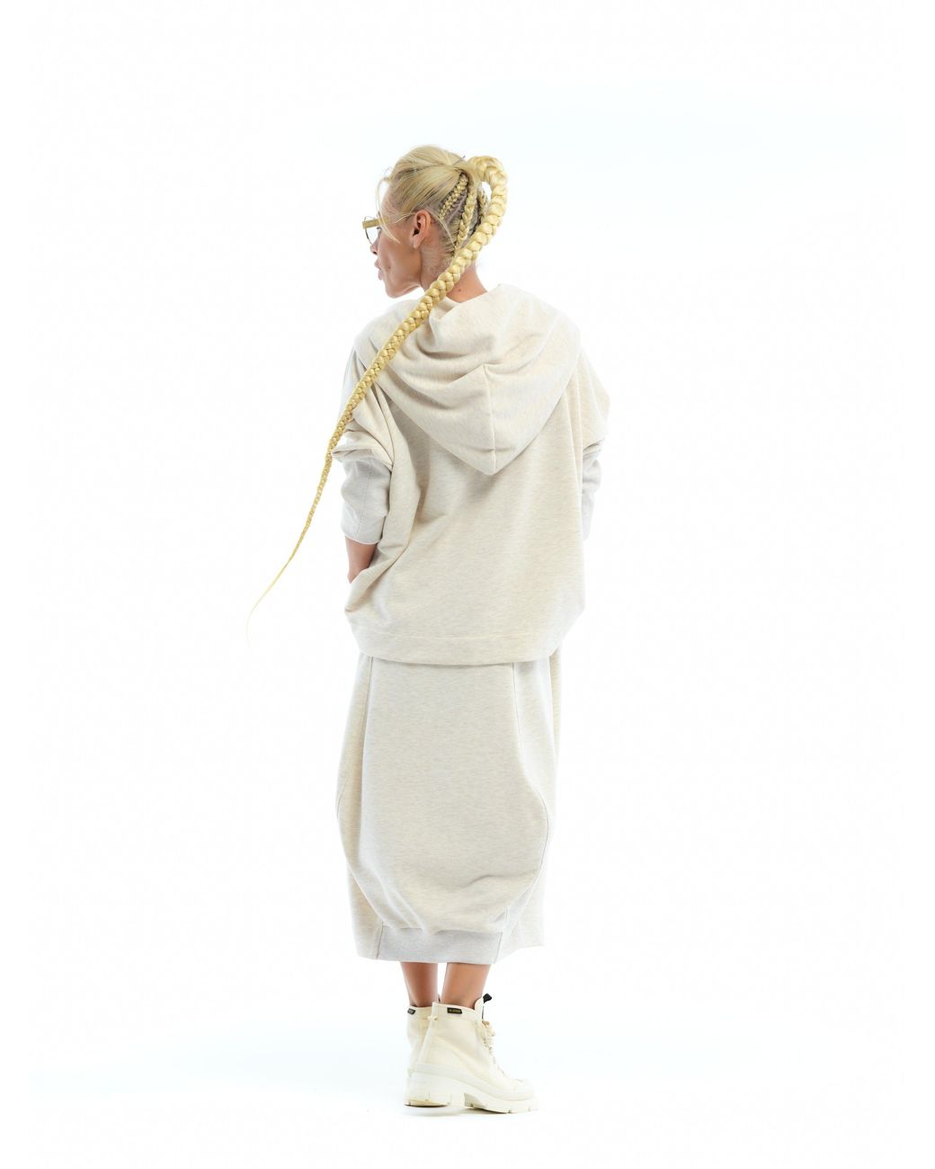 Clothes by Locker Room Natural Neutrals Cream Hoodie & Skirt Sweatsuit Set