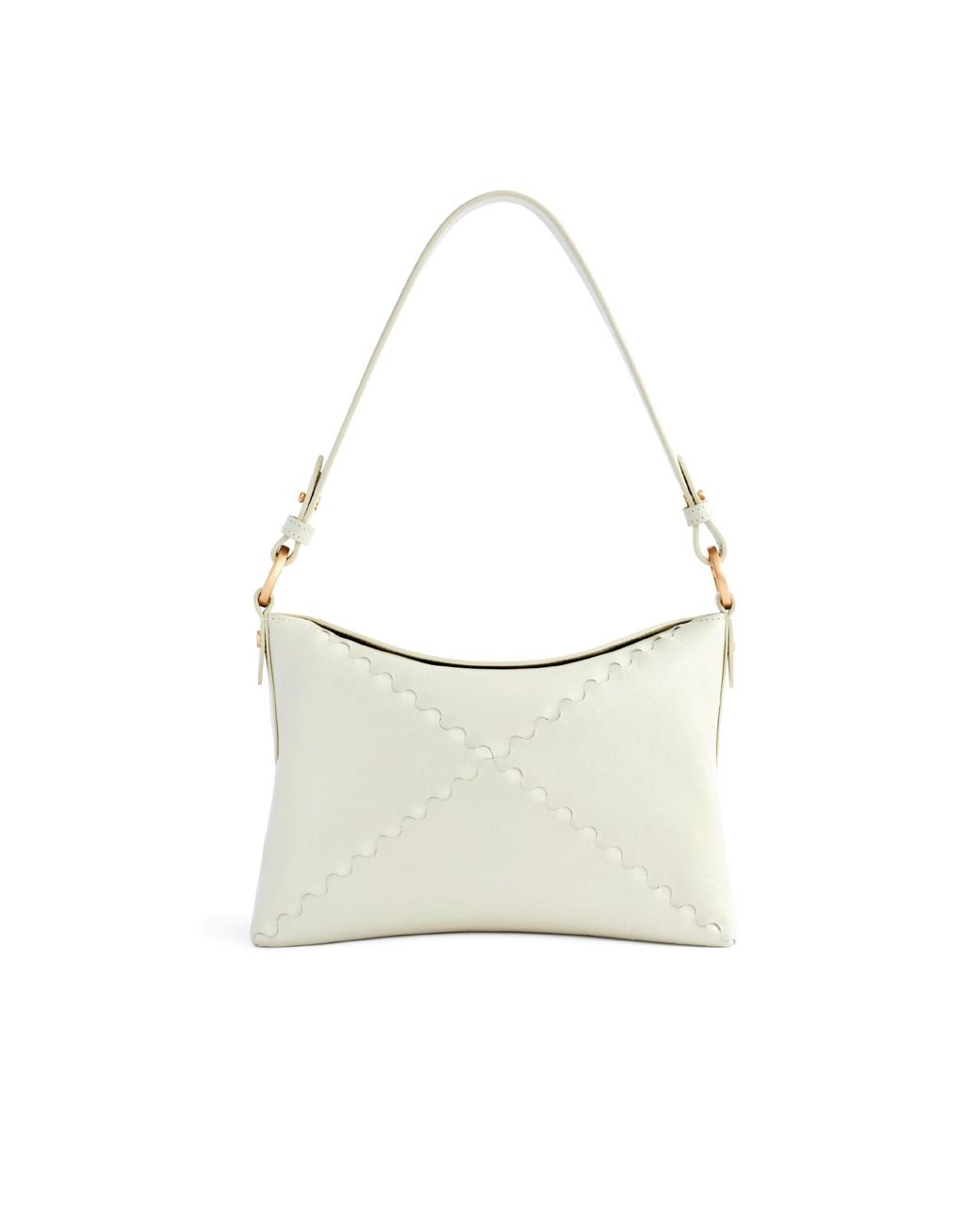 Orange Cube White Mosaic Baguette Shoulder Bag