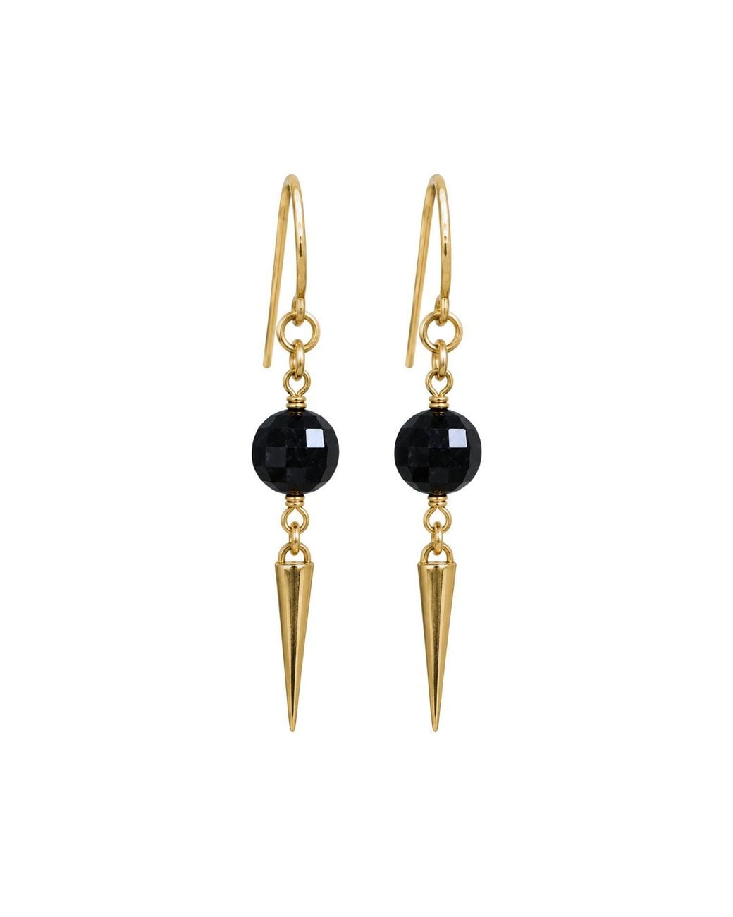Rachel Nathan Black Classic Hook Tourmaline Coin Earring