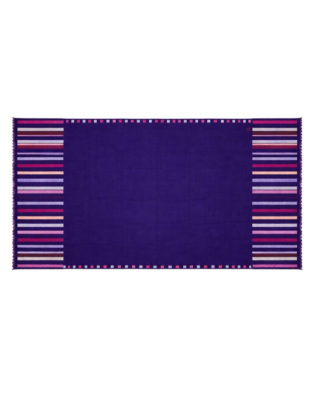 Pink Maharani Purple Cashmere Stole With Fringed Edges