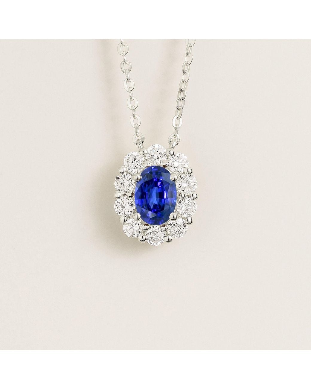 Juvetti Blue Prill Necklace Set With Sapphire & Diamond