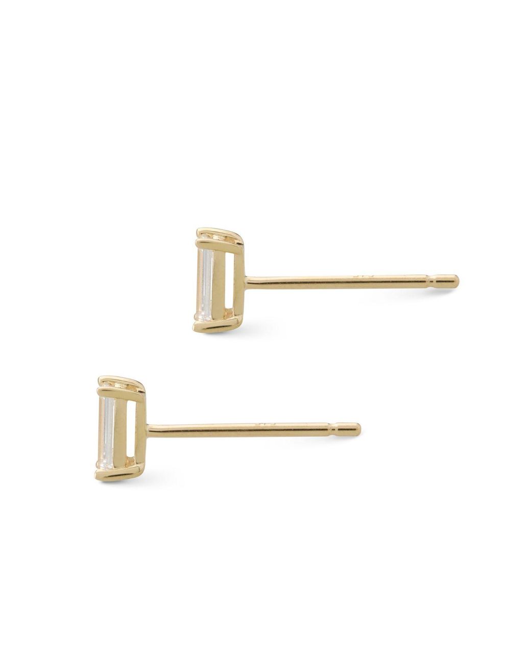 Dolcetto Designs Metallic Lab Grown Diamond Baguette Studs