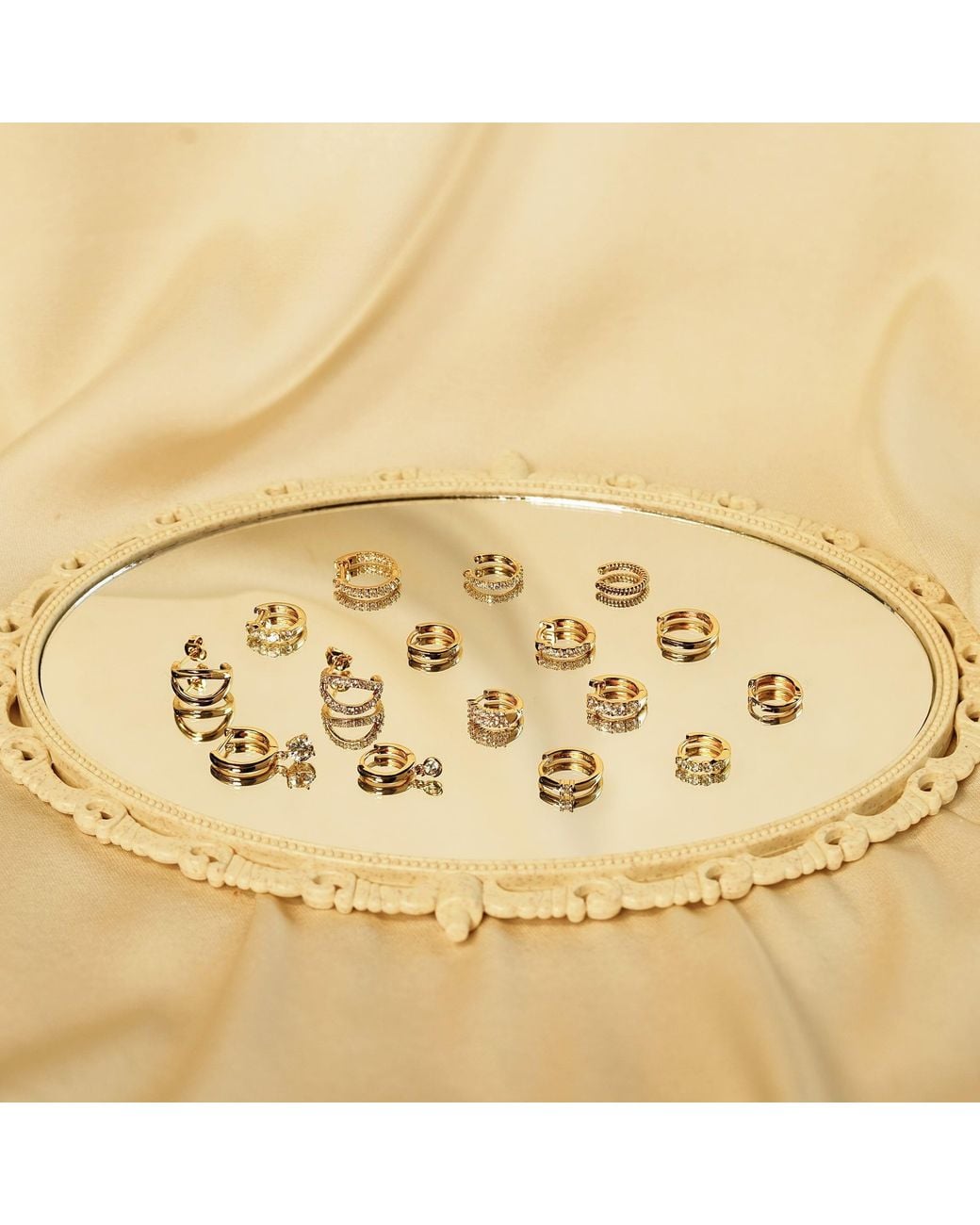 Diamonbliss Metallic Pave Duo Hoop Earrings