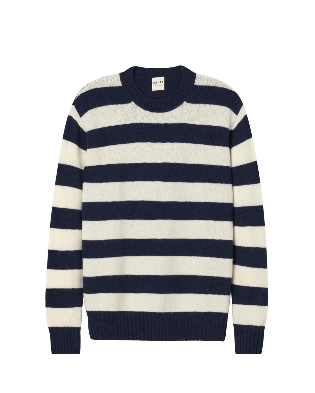 Salts Cashmere Blue Lofty Knit Crew Neck Sweater