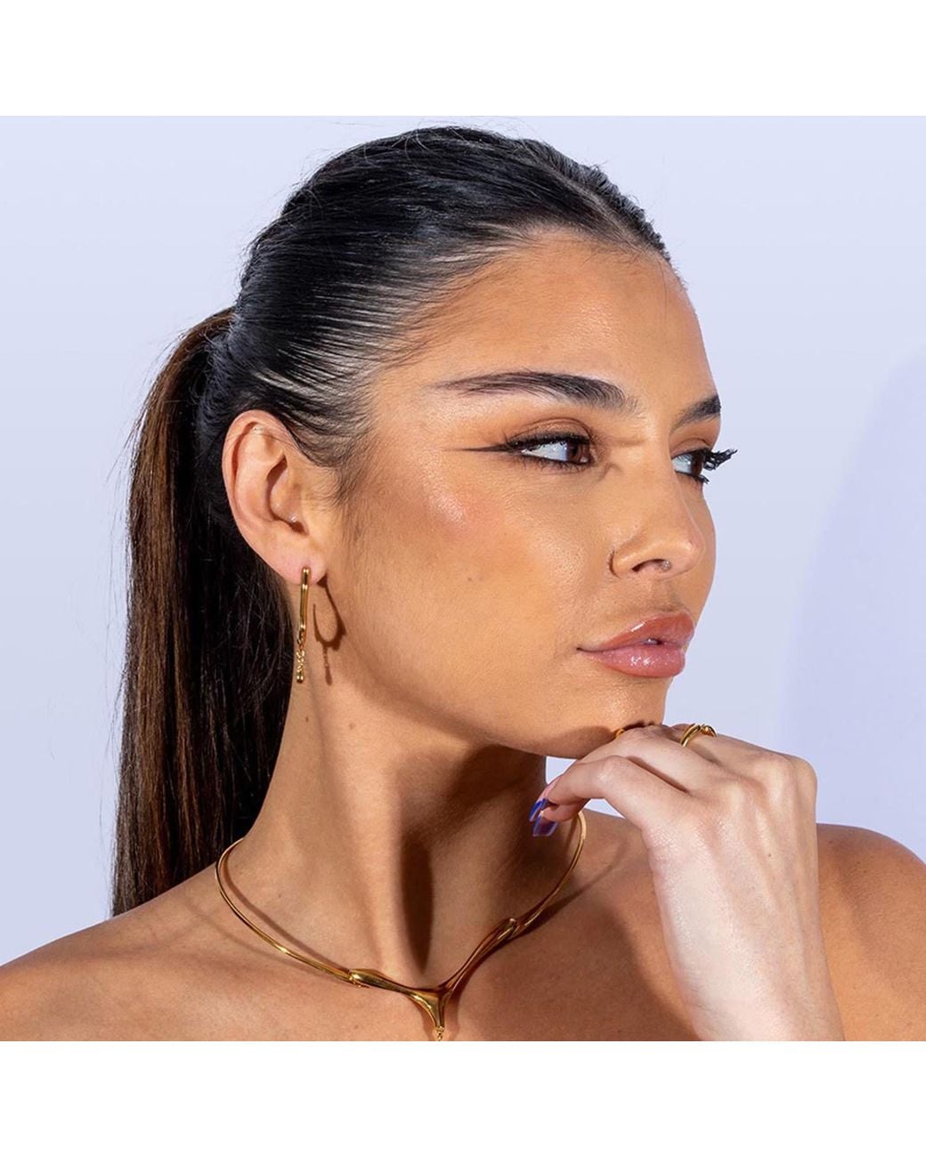 Lucy Quartermaine Metallic Dripping Hoop Earrings