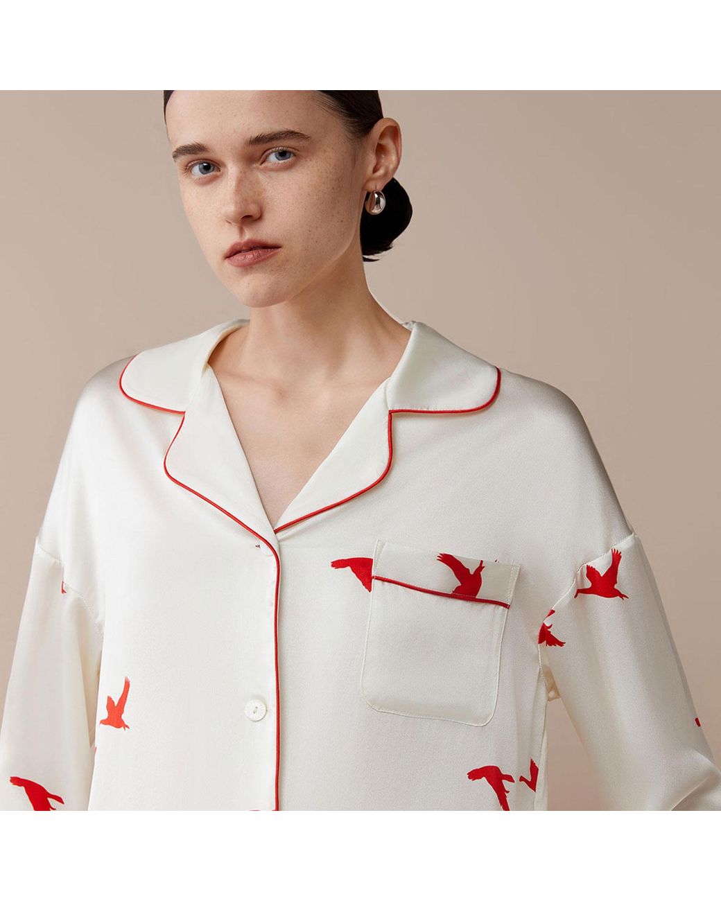 Silkinc White Swan Goose Pajamas