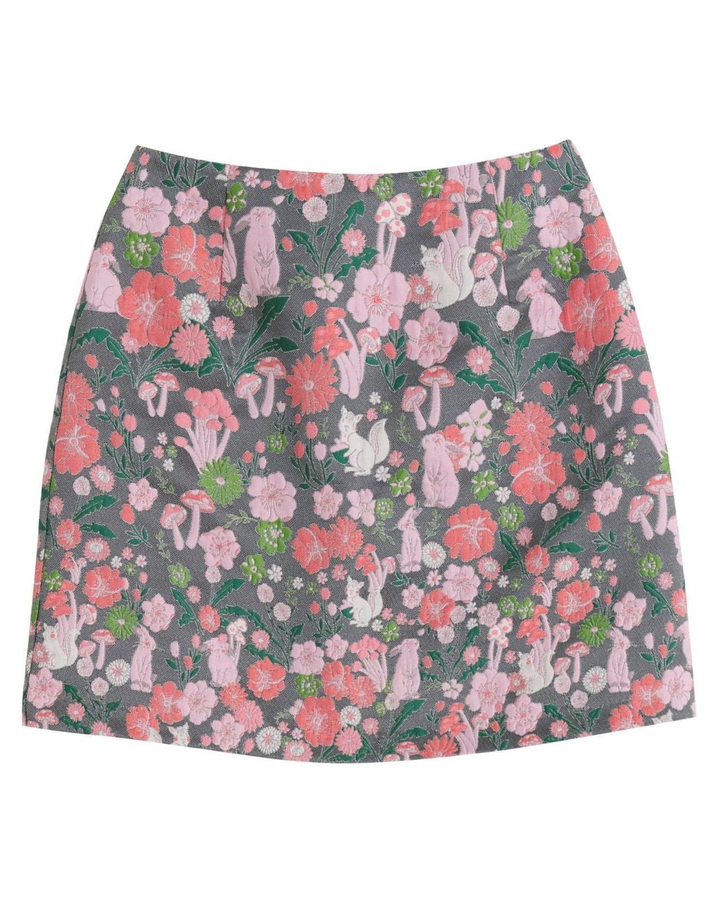 Louche Red Aubin Fairytale Jacquard Mini Skirt