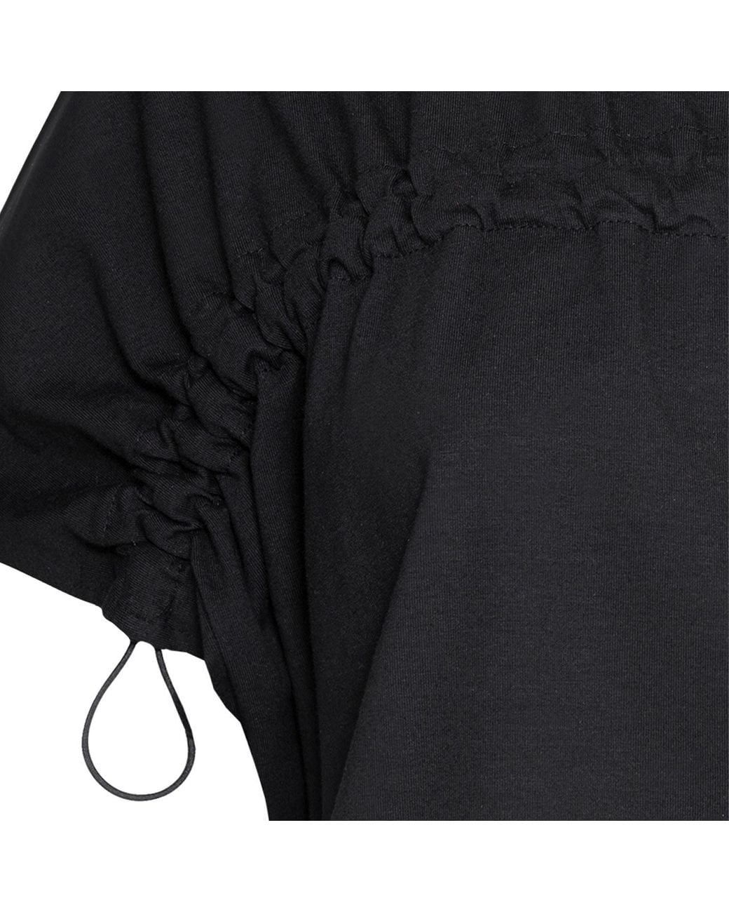 Audrey Vallens Black Spades 2 Gathered Detail Crop Tee