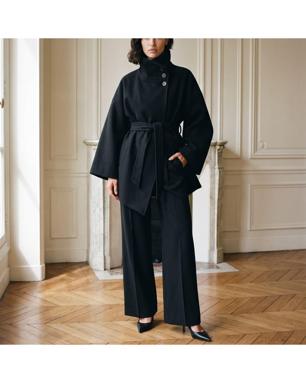 The Ethos Studio Black Column Pants