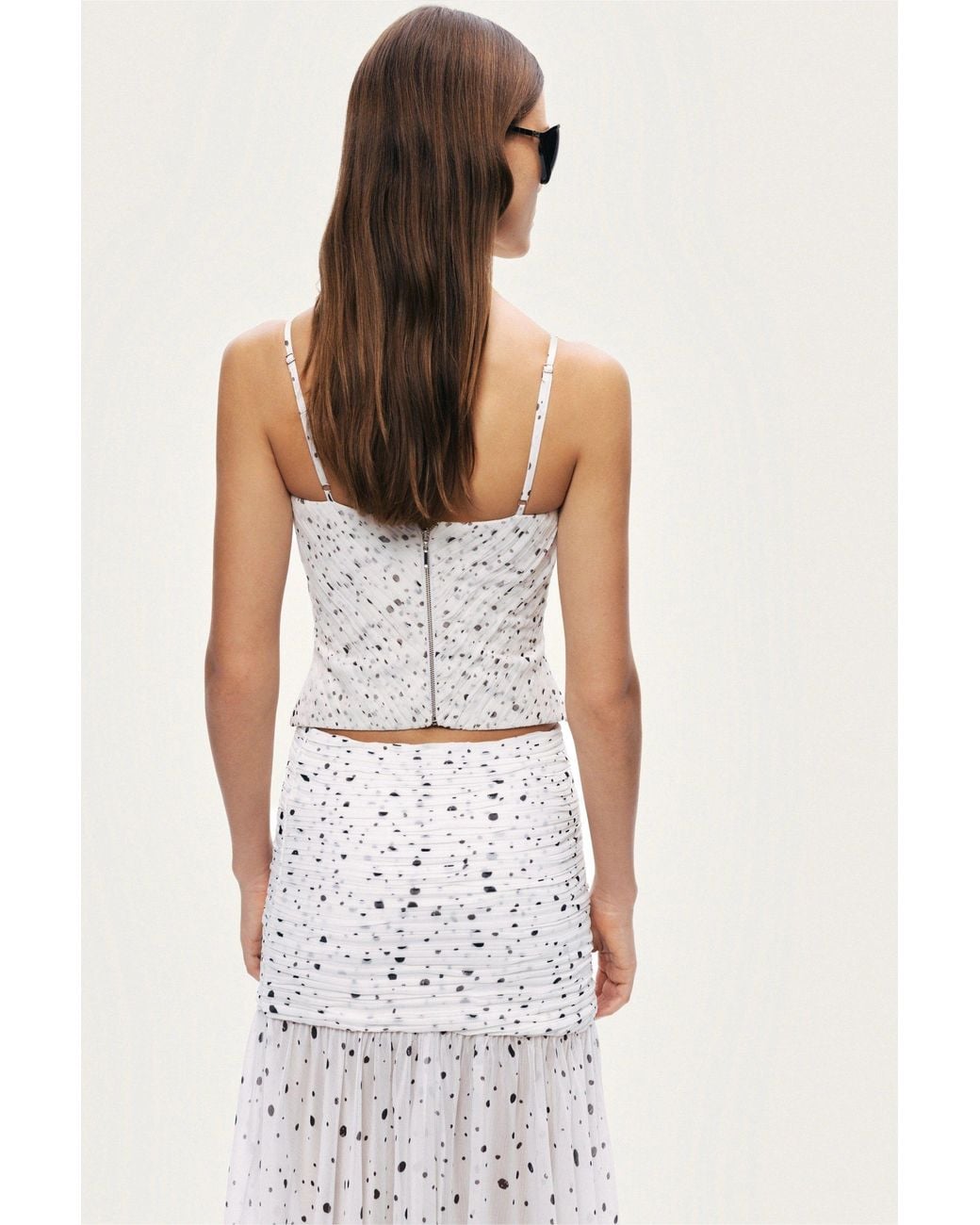 Nocturne White Printed Chiffon Bustier