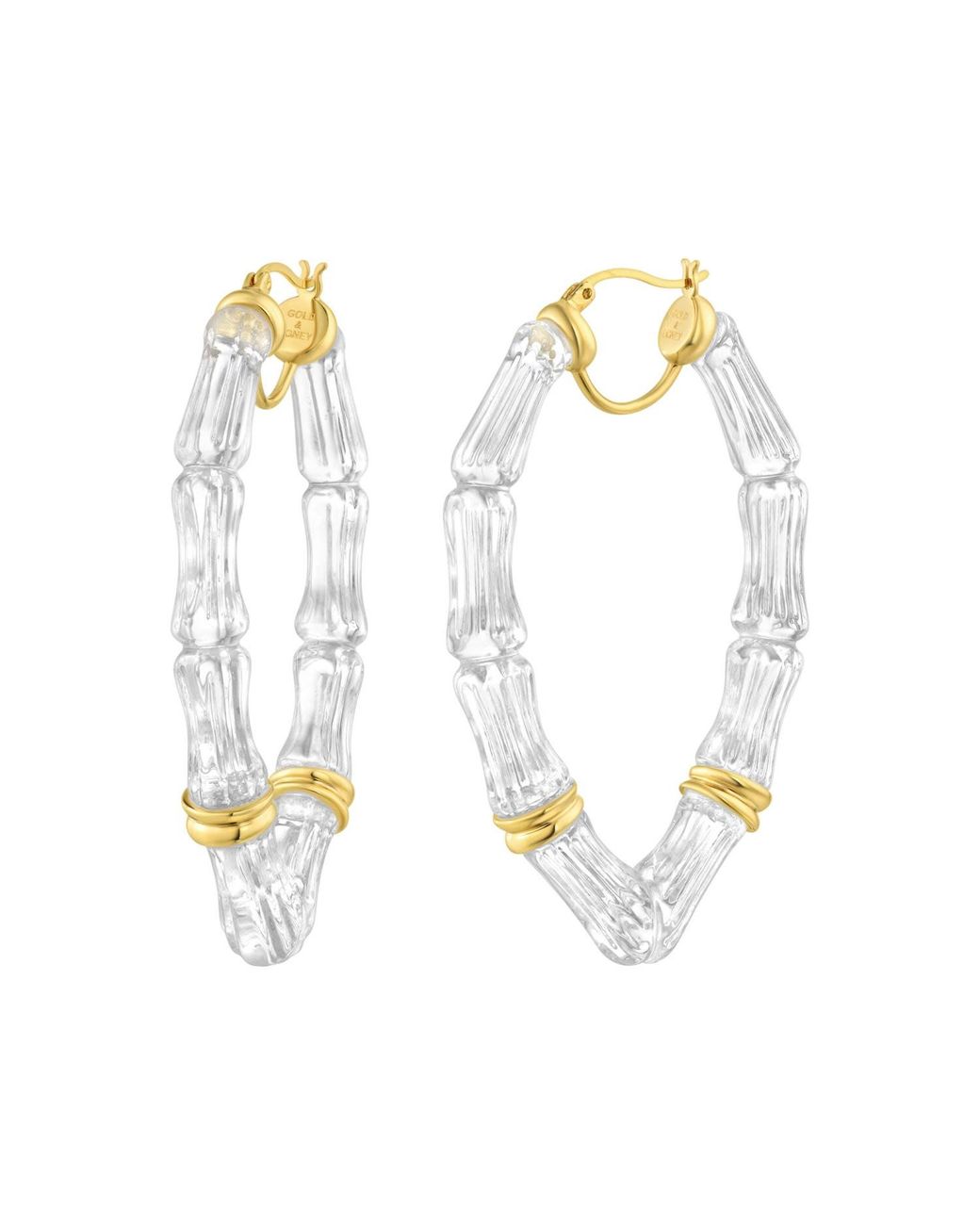 Gold & Honey Metallic Vivienne Bamboo Hoop Earrings
