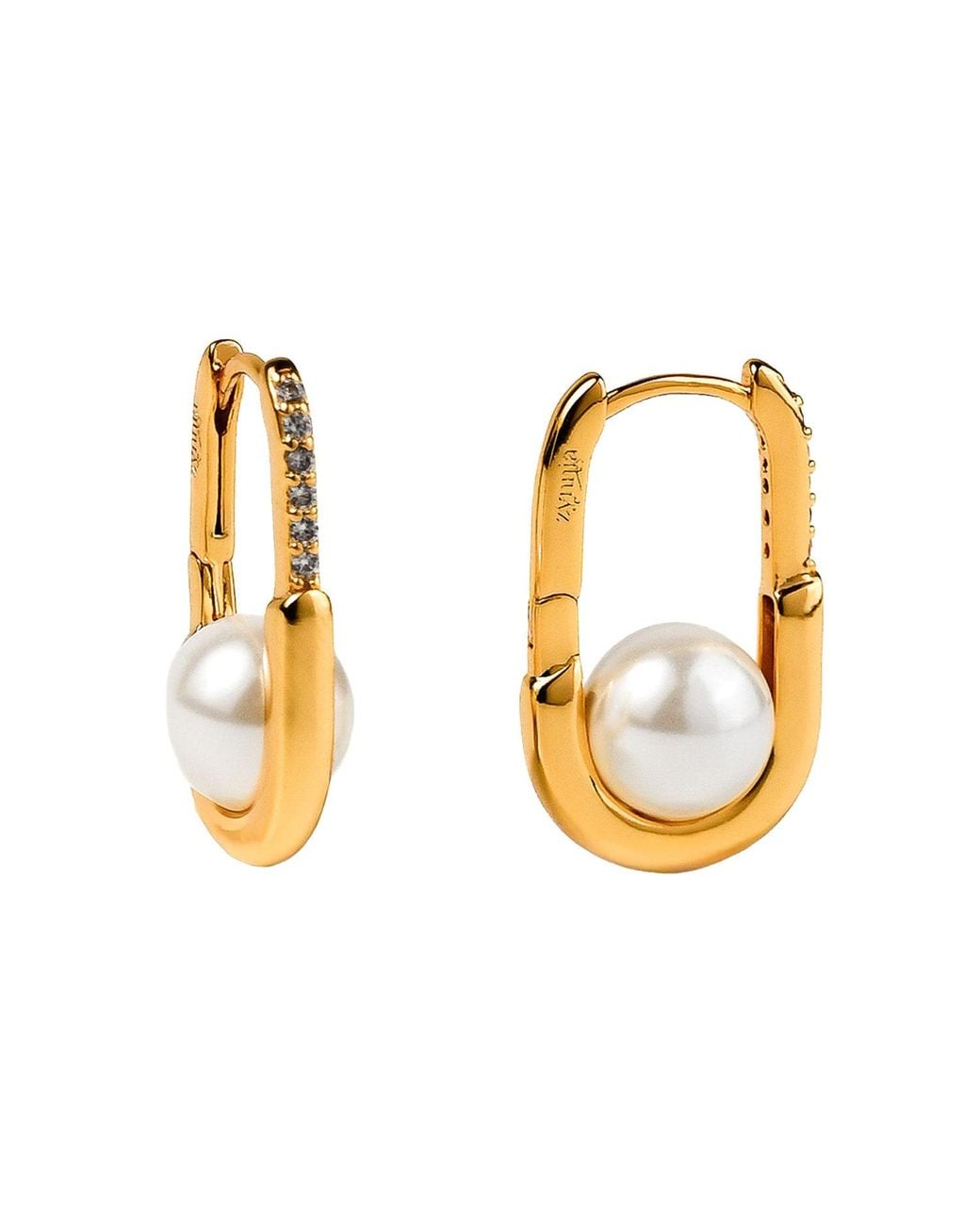 Zynnia Collective Metallic Bold Pearl Hoops