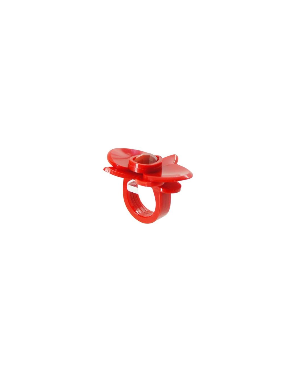 Gissa Bicalho Red Acrylic Handmade Ring Orchid