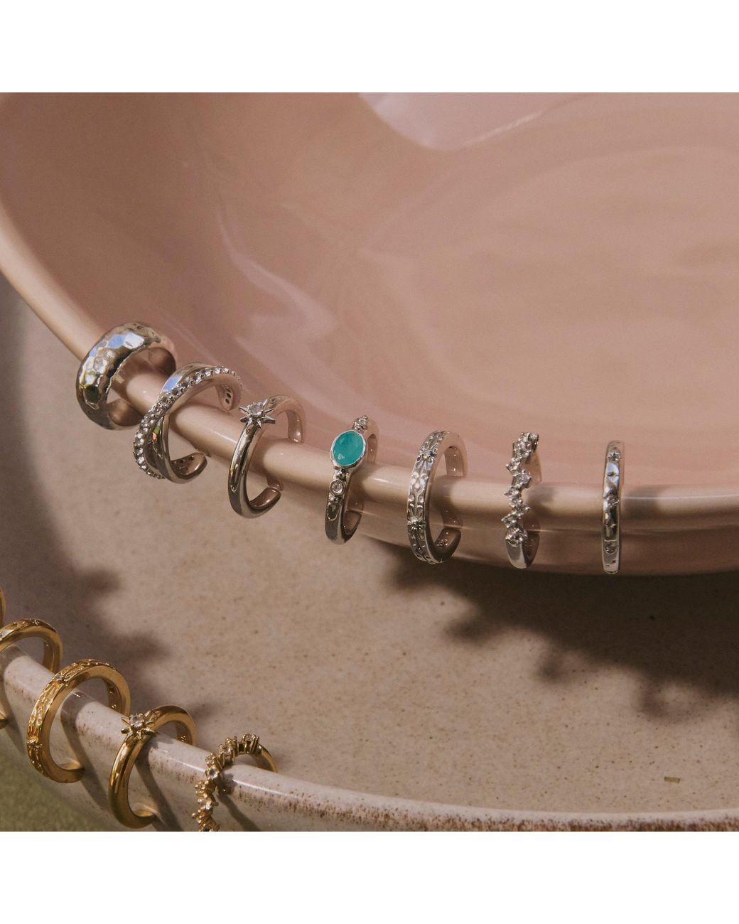 Zohreh Blue Amazonite & Sapphire Ear Cuff Sterling