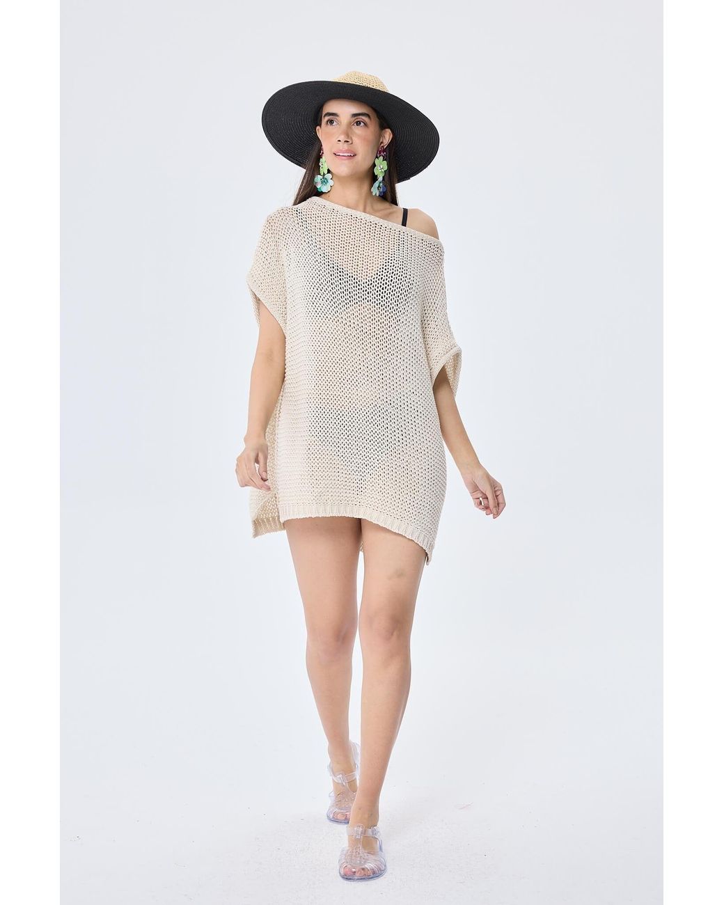 Peraluna Natural Neutrals Fiona Openwork Knit Tunic