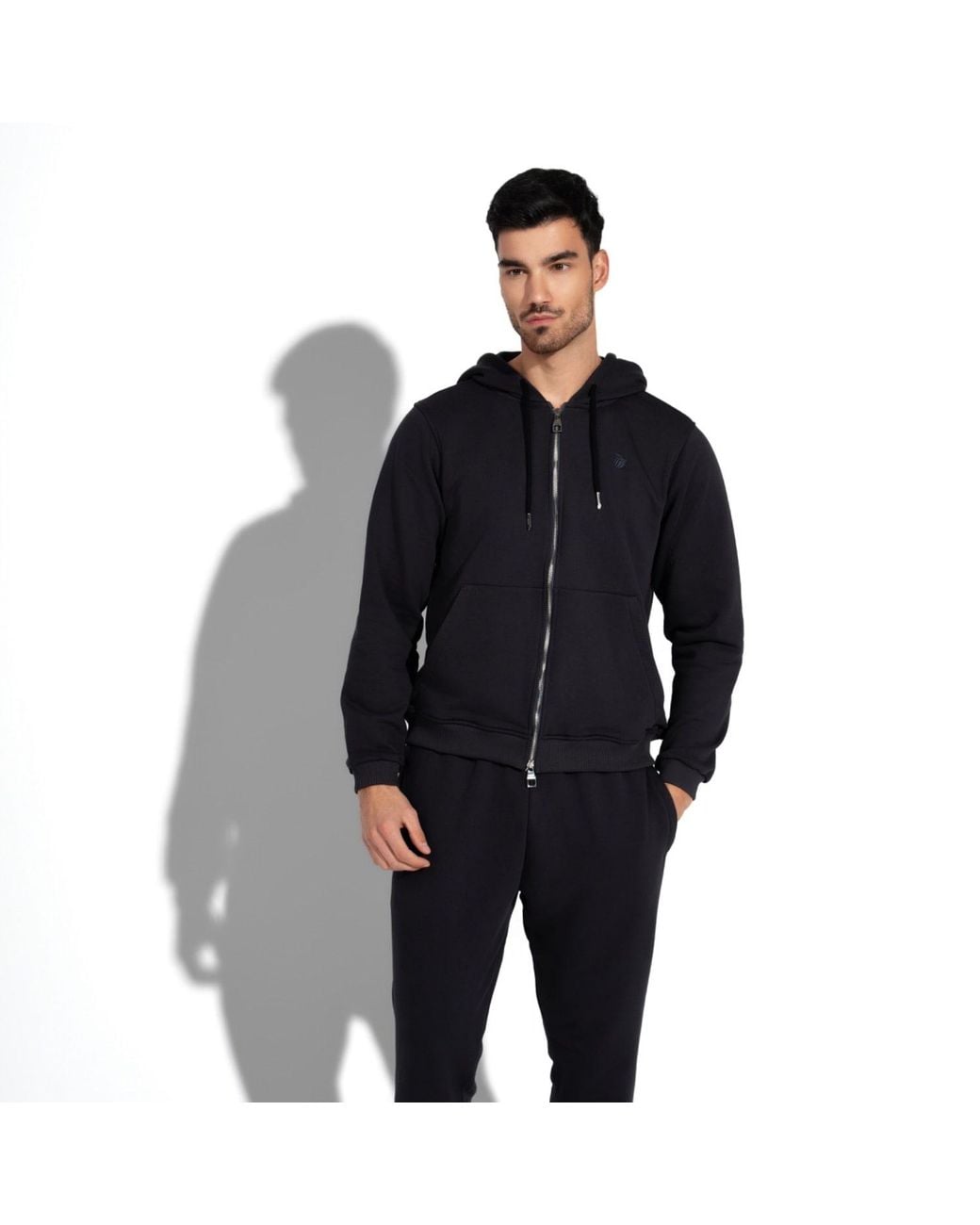 Maison Tangerine Blue Premium Cotton Zip-Up Hoodie & Joggers Tracksuit Set For