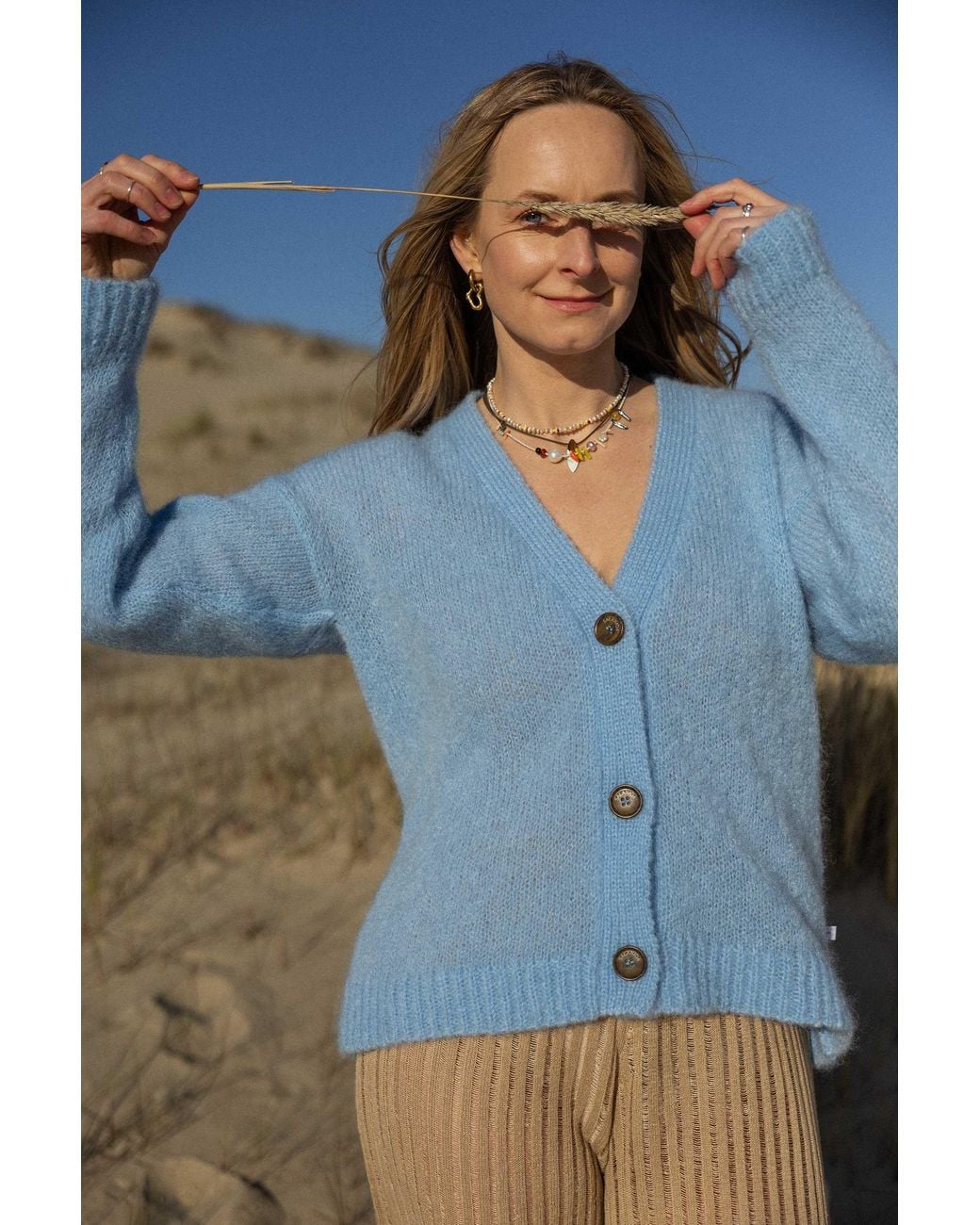 SALANIDA Blue Melody Mohair Cardigan Sky