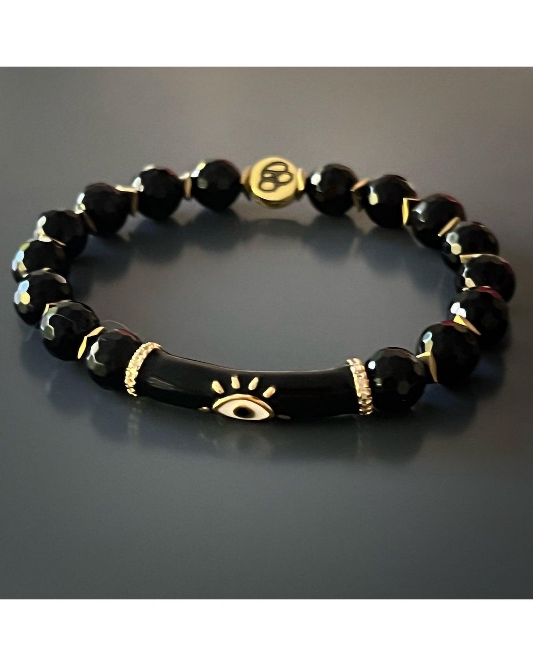 Ebru Jewelry Black Onyx Evil Eye Protection Bracelet