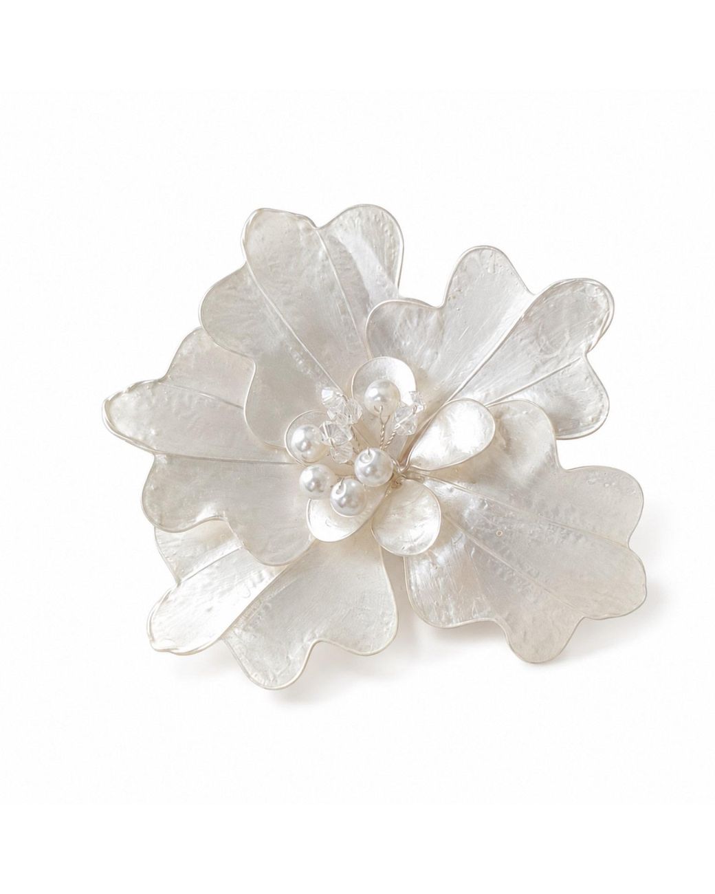 Nuvv Collection Brown Handmade Mother Of Pearl Floral Hair Ornament – Decorative Hair Clip Cover