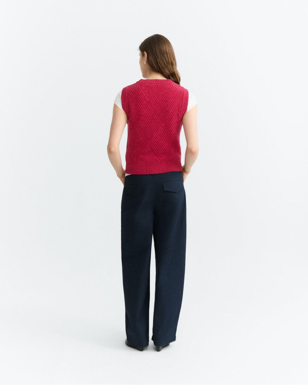 Thinking Mu Pink Wool Kaia Vest