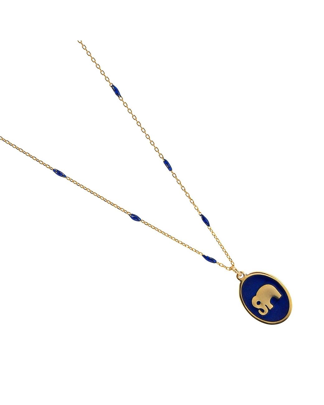 Ebru Jewelry Metallic Powerful & Lucky Elephant & Chain Necklace