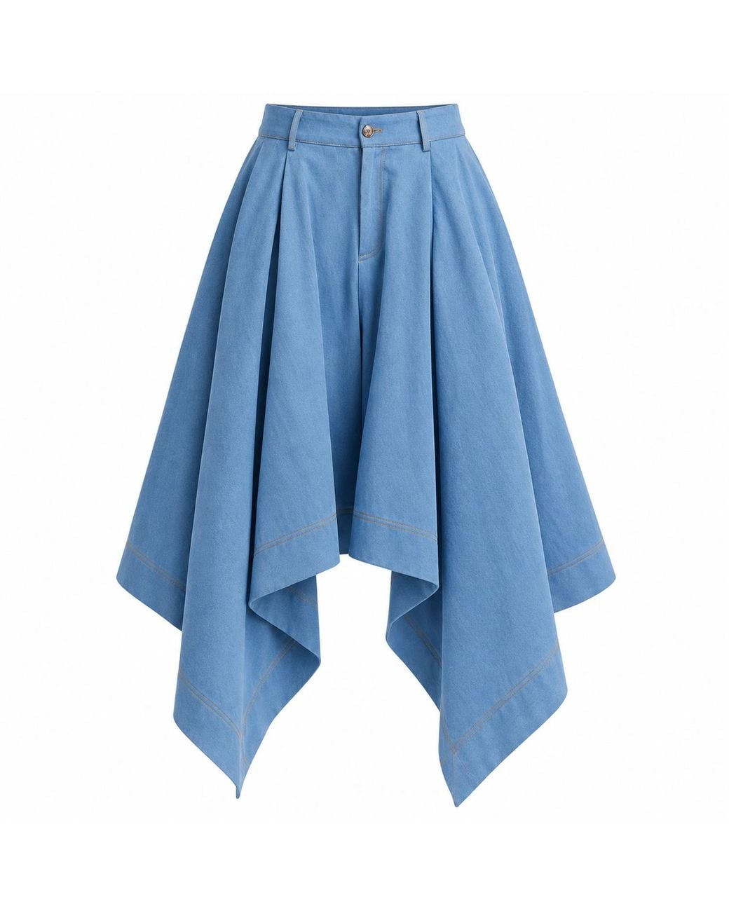 Ofuure Blue Light Denim Sabina Handkerchief Skirt