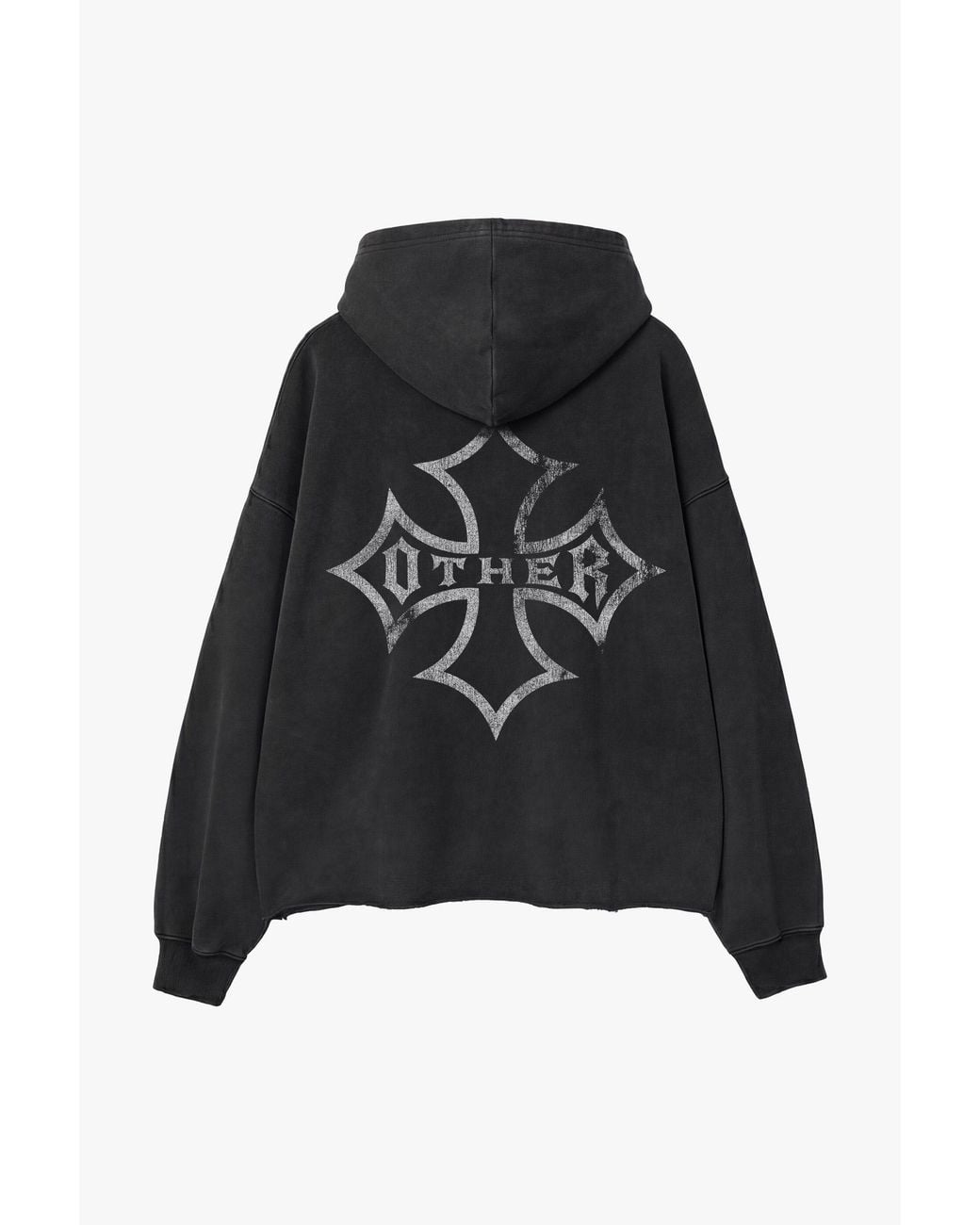 Other Uk Black Icon Vintage Issue Raw Edge Oversized Hoodie for men