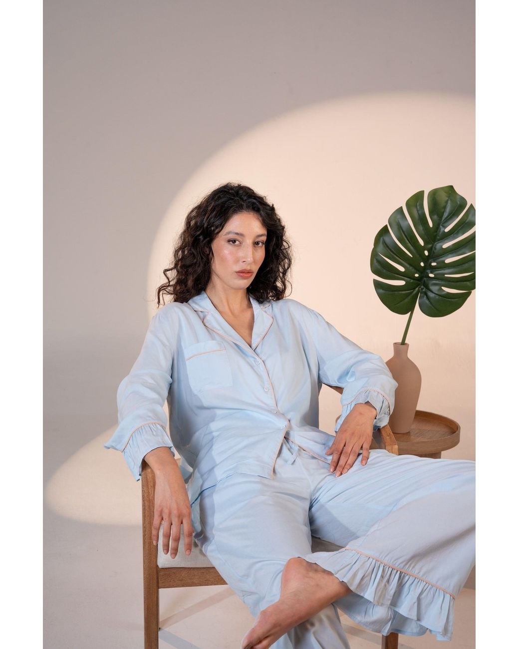 Carolina Benoit Blue Luxury Bamboo Pajama Set