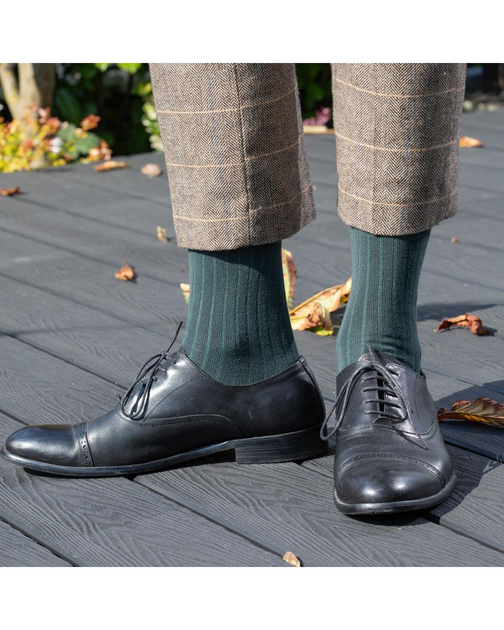Peper Harow - Made in England Green Three Pack Essential Socks for men