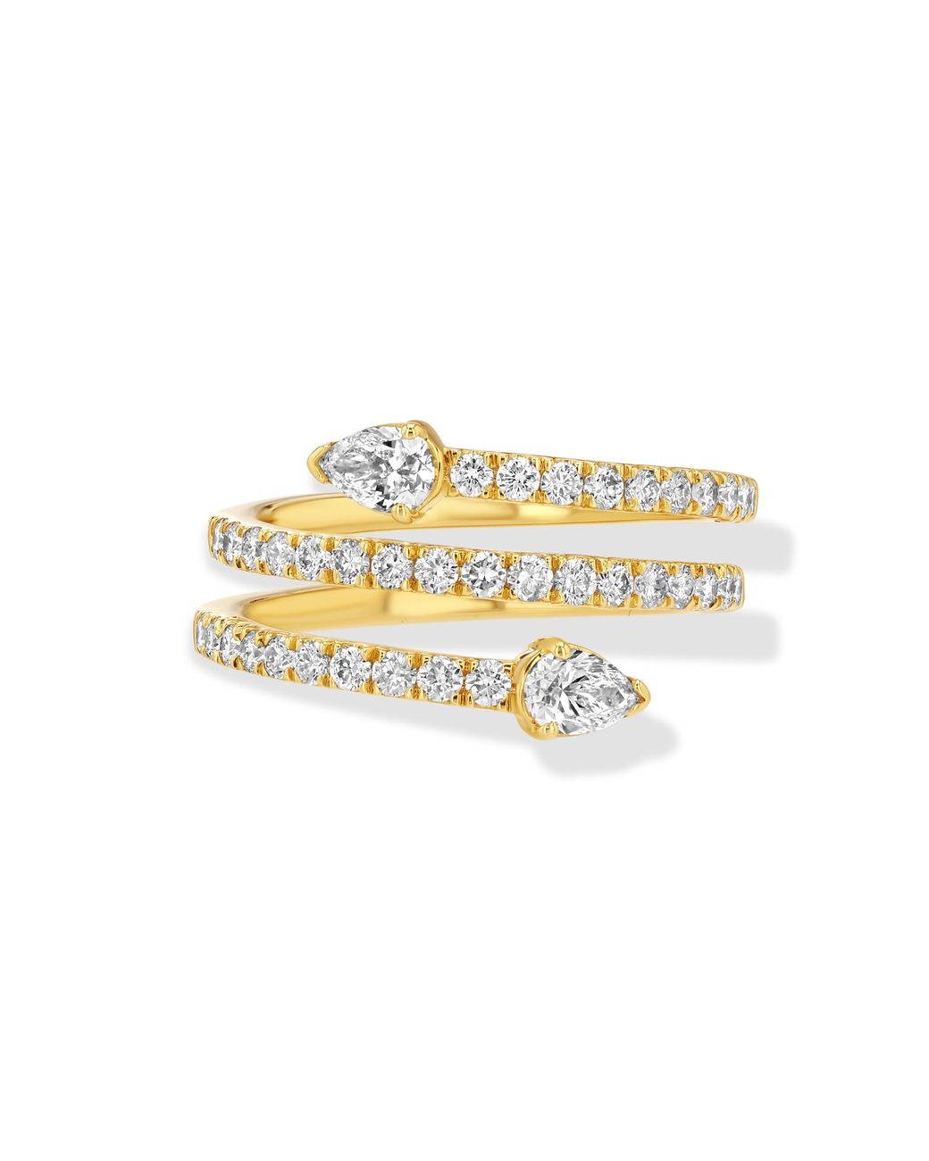 Jewelbird Metallic Diamond Triple Coil Ring