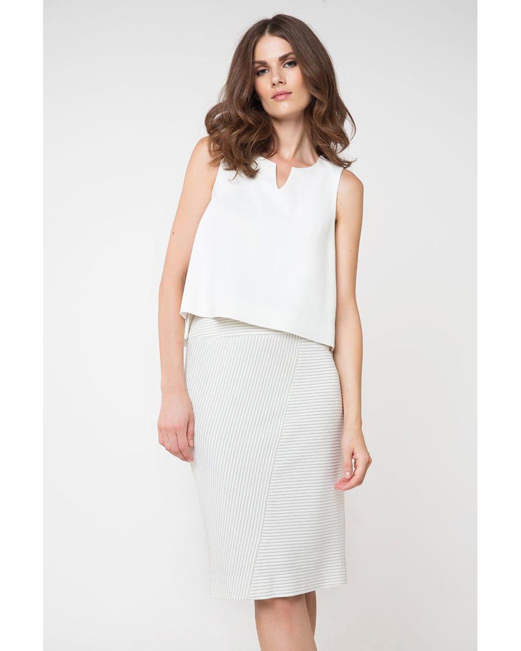 Conquista White Neutrals Sleeveless Top