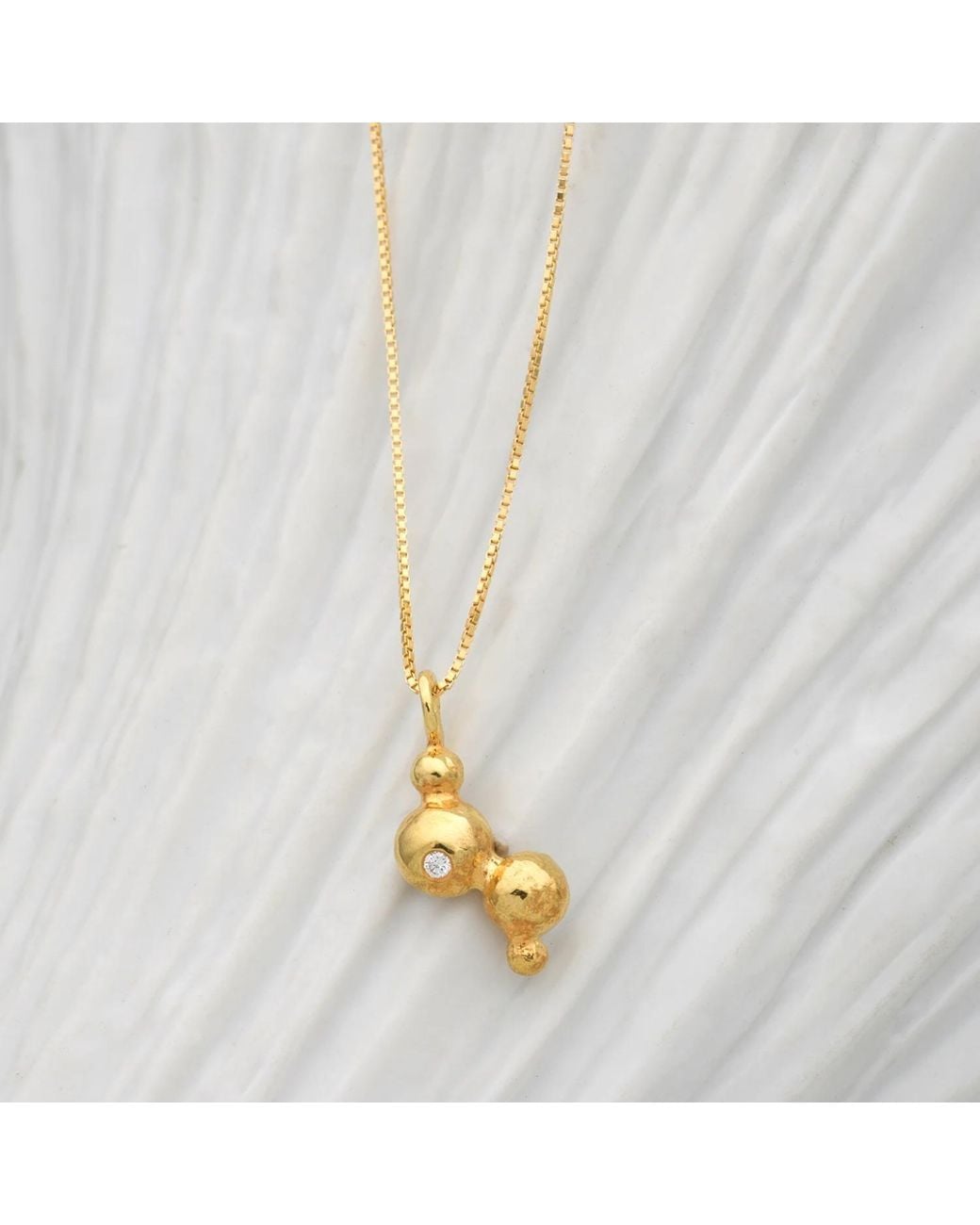 EVA REMENYI Metallic Diamond Bubble Necklace 14K