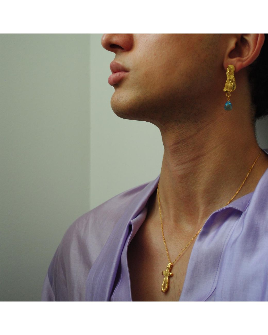 De Roms Metallic The Covenant Molten Cross Necklace