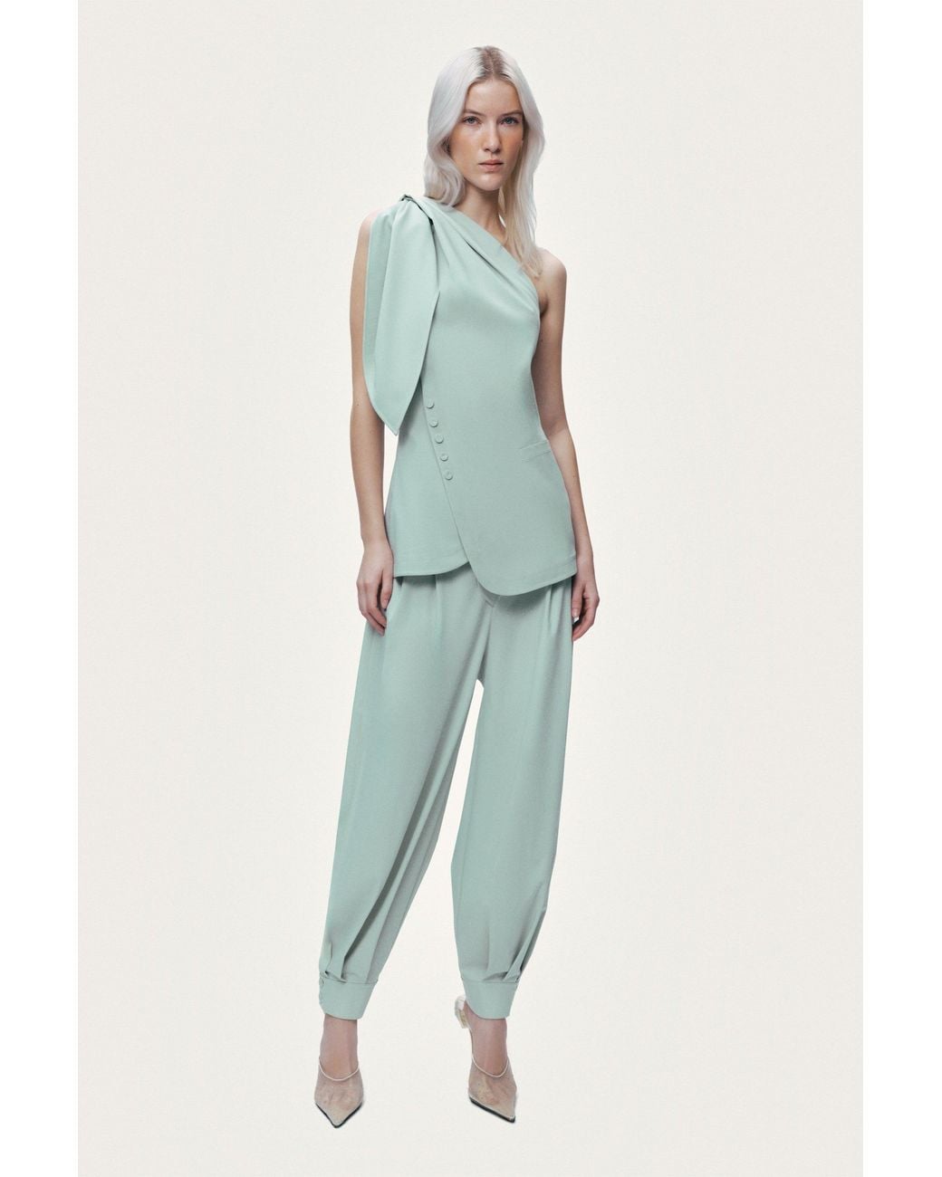 Nocturne Green Draped Harem Trousers