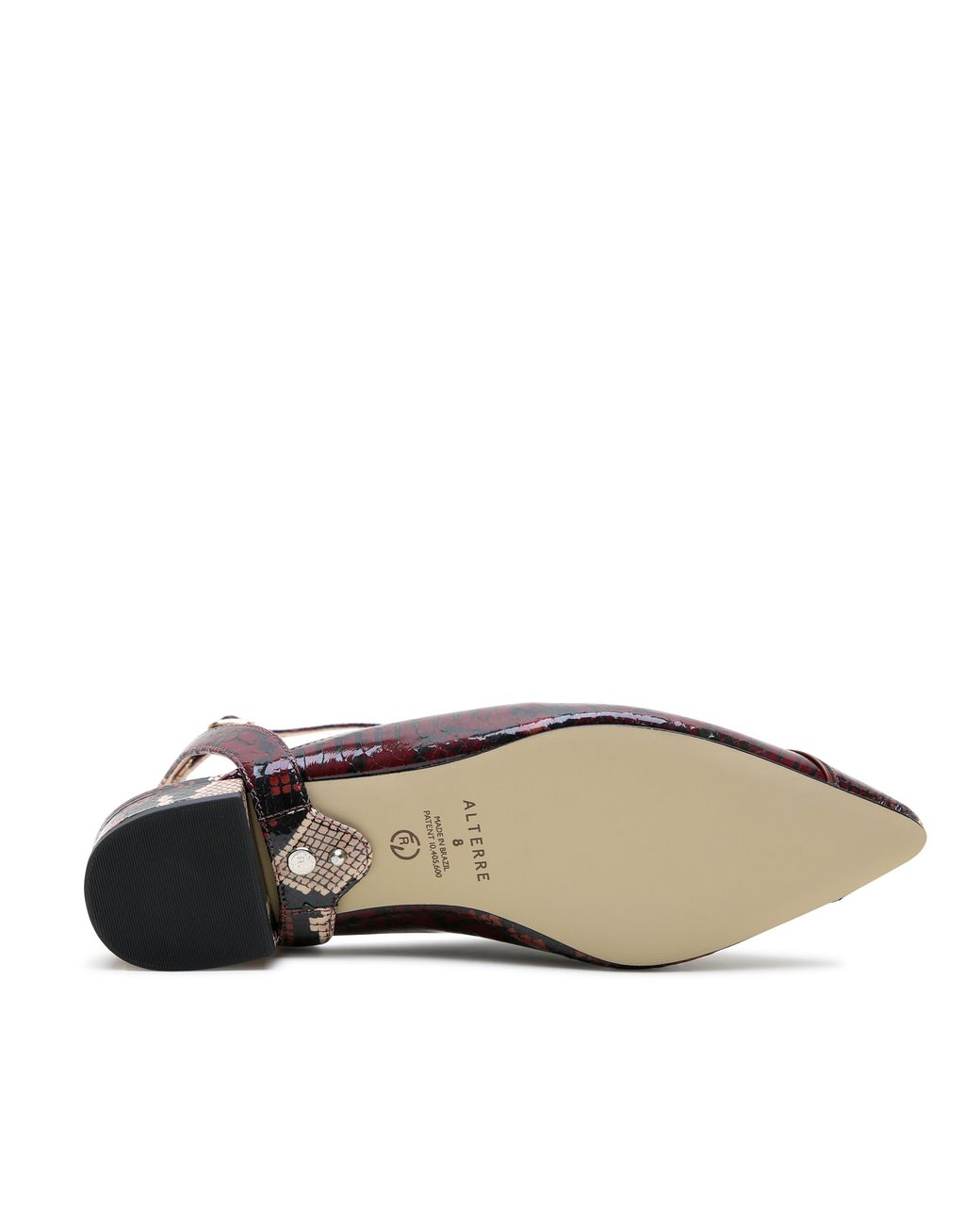 Alterre Brown Burgundy Python Marilyn Pointed Loafer
