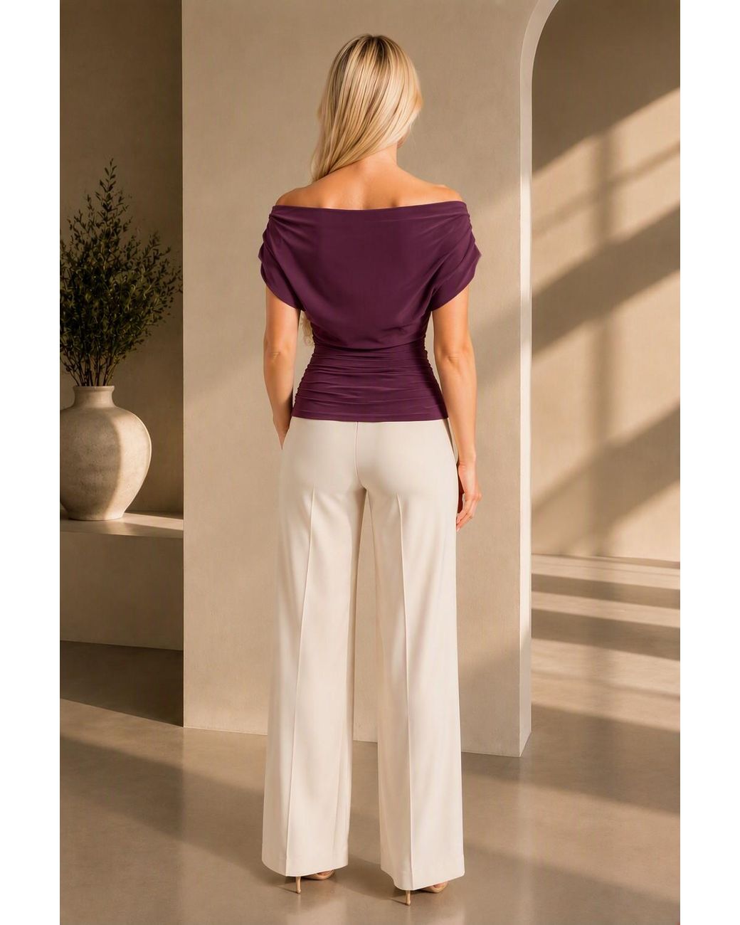 Atom Label Purple Carbon Bardot Occasion Top